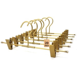 11.8" Gold Aluminum Bottom Clips Heavy Duty Pants Jean Trouser Hangers Clothe... - Picture 1 of 9