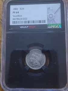 1882 Nickel 3 Cent NGC PF 64 - Picture 1 of 8