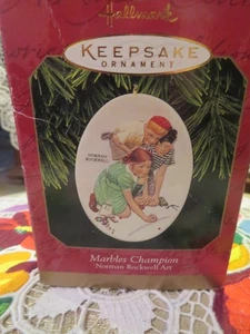 Hallmark Keepsake Ornament Norman Rockwell Marbles Champion 1997  - Picture 1 of 4