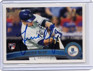 Tarjeta #91 firmada autografiada por Topps 2011 de los Reales de Lucas May MLB - Imagen 1 de 2