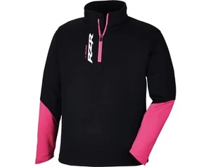 Polaris Girls Youth Lift Quarter Zip Pullover Sweatshirt Comfy Casual Black/Pink - Picture 1 of 2