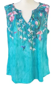 ETCYY NEW Women's Sz XL Cap Sleeve Tank Top Casual T-Shirt Loose Fit Basic Shirt - Picture 1 of 3