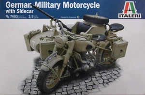 Italeri 1/9 7403 WWII German Military Motorcycle with Sidecar - Picture 1 of 1