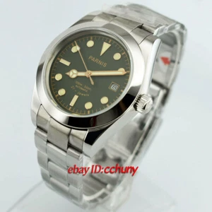 Parnis 40mm esfera verde luminoso cristal de zafiro reloj automático de fecha - Imagen 1 de 7
