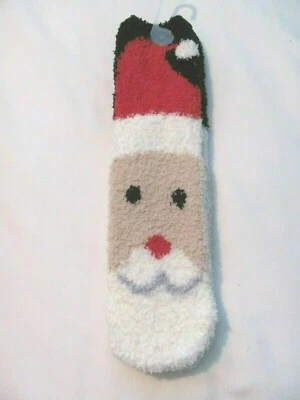 全新带标签 ONE SIZE FITS MOST OLD NAVY 女士 COZY SOCKS - SANTA FACE — 第 1/2 张图片