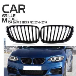 GLOSS BLACK FRONT GRILL GRILLE FOR BMW F22 F87 F23 220i 228i 230i M235i M240i - Picture 1 of 10