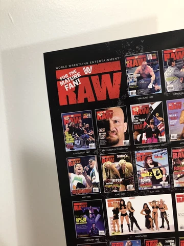 Custom WWF RAW MAGAZINE Poster 12x18 1996 - 2003 Covers WWE Wrestling Wall Art Cover