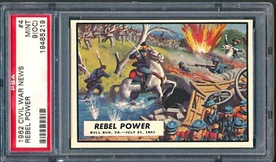 1962 Topps Civil War News #4: Rebel Power ~ PSA 9 oc - Image 1 of 2