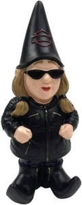 Harley-Davidson Lady Biker Gartenzwerg Thema Polystone 4,5 x 11 Zoll 544902C - Bild 1 von 3