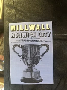 Millwall V Norwich City 1973/74 League Cup 5th Rd Good Condition - Picture 1 of 2