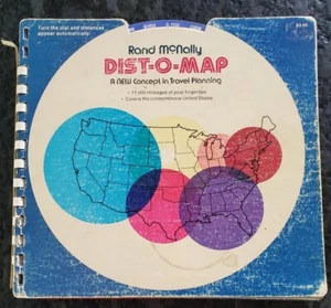 Vtg RAND MCNALLY DIST-O-MAP - USA Routes & Distance Automatic Mileage Dialer map - Picture 1 of 7
