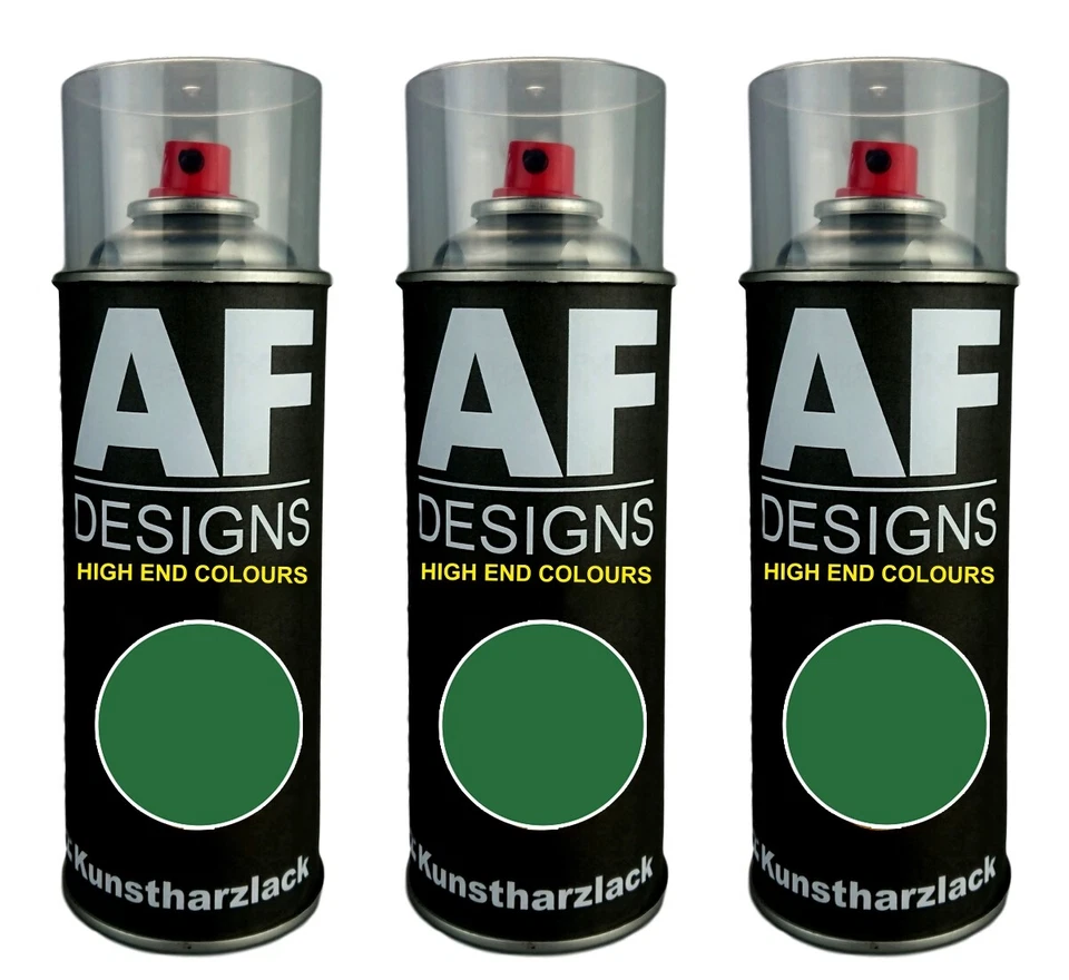 ALEX FLITTNER DESIGNS 3x Kunstharz Lackspray Buntlack Spraydose RAL6001 SMARAGDGRUEN glänzend matt