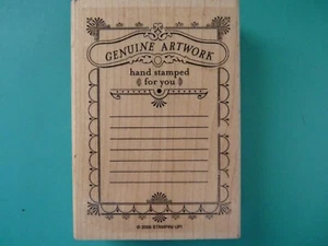 Genuine Artwork Hand Stamped For You Label STAMPIN' UP Rubber Stamp - Picture 1 of 2