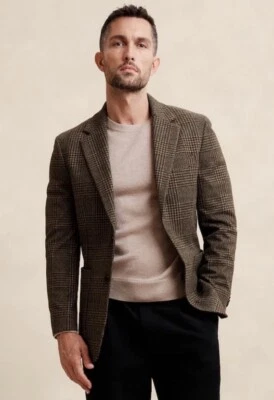 Abrigo blazer deportivo Towncraft para hombre talla 46R mezcla de lana de cordero a cuadros (BR) Foto 1 de 4