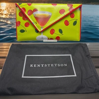 Bolso de Mano Kent Stetson Manhattan Cereza Clutch/Hombro Firmado Nuevo con Bolsa para el Polvo Foto 1 de 4