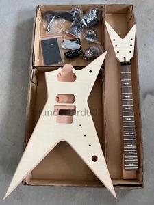 EE. UU. En Stock Hágalo Usted Mismo Kit de Guitarra Eléctrica Dimebag Estilo Sigiloso Cuerpo de Caoba - Imagen 1 de 8