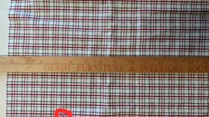 Cotton Lightweight flannel fabric 22"x44" Windowpane Check White/Red/Black - Picture 1 of 4
