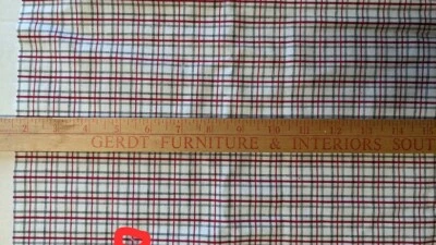 Cotton Lightweight flannel fabric 22"x44" Windowpane Check White/Red/Black - Image 1 of 4