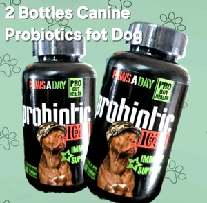 2 Bottles Canine Probiotics for Dogs Gut Health & Occasional Diarrhea 120 Chew - Picture 1 of 7