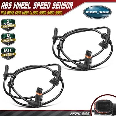 2x Sensor de velocidad de rueda ABS delantero para Mercedes-Benz C216 W221 CL550 S350 S450 S550 Foto 1 de 4