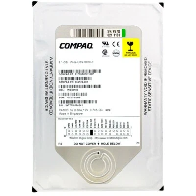 Compaq WDE9100 SCSI 68Pin 9.1GB 7200RPM 334128-001 - Image 1 of 4