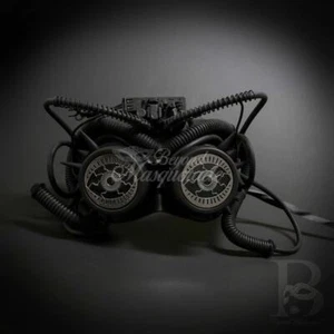 Steampunk Mask | Steampunk Goggles Masquerade Mask Black M39267 Halloween Costum - Picture 1 of 5
