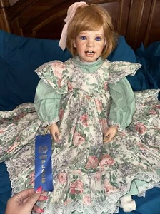 27 Zoll handgefertigte Porzellan & Stoffpuppe, Beautfiul Glasaugen! Erster Platz Gewinner - Bild 1 von 14