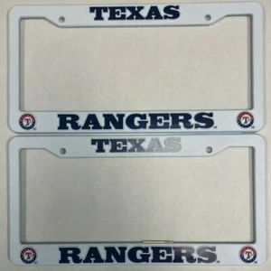 Texas Rangers BLUE LETTERS MLB PLASTIC License Plate Frame Set of 2 - Picture 1 of 1
