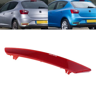Left Rear Bumper Reflector Light Cover For Seat Ibiza IV Hatchback 5 Door 12-17 - Image 1 of 4