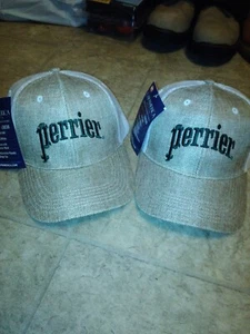 NEW lot of 2 PERRIER SPARKLING WATER CAP AMERICA SNAPBACK HAT EMBROIDERED LOGO - Picture 1 of 2