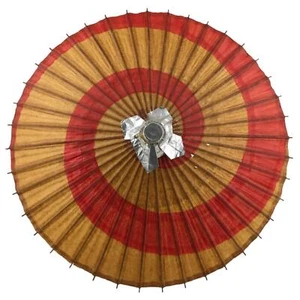 Japanese Bamboo Umbrella Parasol Vtg Wagasa Maigasa Geisha Paper Spiral JK774 - Picture 1 of 14