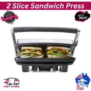 Cafe Press Stainless Steel 4 Slice 2 Sandwich Maker Grill Toasted Toaster Chrome - Picture 1 of 9