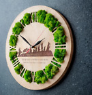 Wooden Wall Clock 30cm - Nature-Inspired Design - Engraved Motto