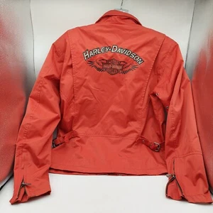 Harley Davidson Burnt Orange Nylon Reitjacke Größe M LESEN - Bild 1 von 15