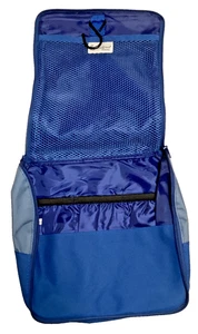 Pajamagram Blue Overnight Travel Toiletries Bag Hanger Zippered Pouches Mesh - Picture 1 of 3