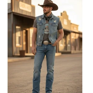 Wrangler Men's 20X Cowboy Cut Straight Leg Jeans Size 30x32 Dark Blue Denim - Picture 1 of 9