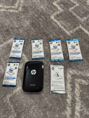 Black HP Sprocket Smartphone Printer 2X3 Photos and Zink Photo Papers - Image 1 of 4