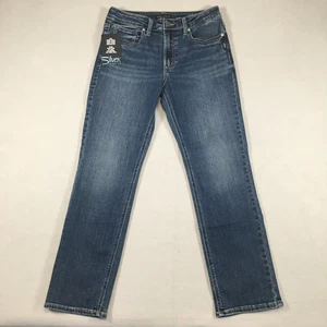 Silver Jeans Damen 28/27 Most Wanted Mid Rise Straight Leg Dark Indigo Cropped - Bild 1 von 21