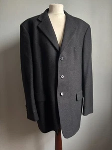 JAEGER 100% WOOL JACKET 46 reg EU56 cashmere black smart hardly worn - Picture 1 of 21