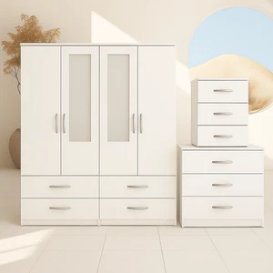 4 door wardrobe with drawers Set Assembled ( white ) - Picture 1 of 10