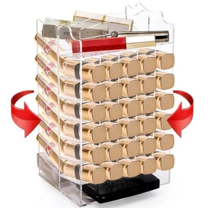 64 Slots Rotating Lipstick Organizer, Acrylic Spinning Lipgloss Tower Holder,... - Picture 1 of 7