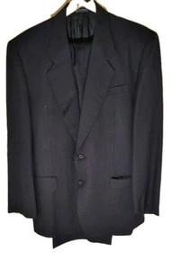 Supreme Custom Tailor Black Pinstripe 2 Piece Suit - Picture 1 of 18