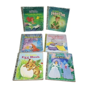 A Little Golden Book Children's Story Books, Lot Of 6, Cinderella, Pinocchio VTG - Bild 1 von 3