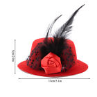 Red Fashion Dogs Cats Hats Cute Prince Style Feather Caps For Pet Headwear A Sd0