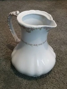 LIMOGES PINK FLOWERS PITCHER WM GUERIN FACTORY MARK FRANCE - Picture 1 of 6