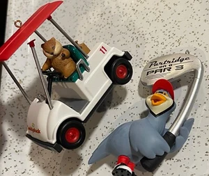 Hallmark Golf Ornaments Caddyshack Gopher Cart & Partridge On A Par 3 2011-14 - Picture 1 of 13