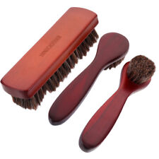 Wood Boot Brush Set with Horsehair Bristles for Boot Cleaning and Polishing