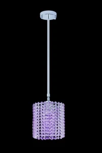 Crystal Chandelier Pendant Purple Kitchen Island 1 Light Fixture Oval 5"x7" - Picture 1 of 2