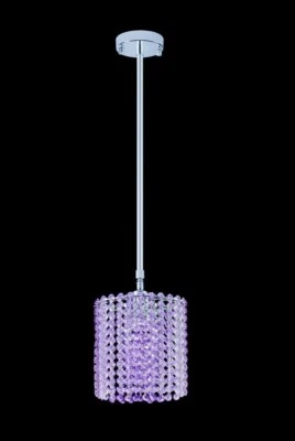 Crystal Chandelier Pendant Purple Kitchen Island 1 Light Fixture Oval 5"x7" - Image 1 of 2