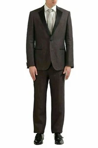 Hugo Boss "Harden/Generous2" Men's 100% Linen Brown Suit US 40R IT 50 - Picture 1 of 9